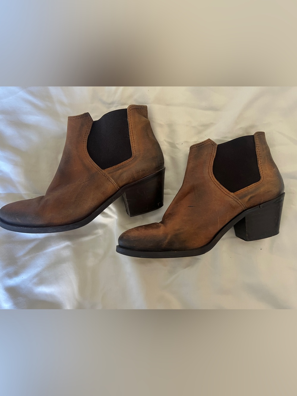 Steve Madden Brown Leather Chelsea Ankle Booties